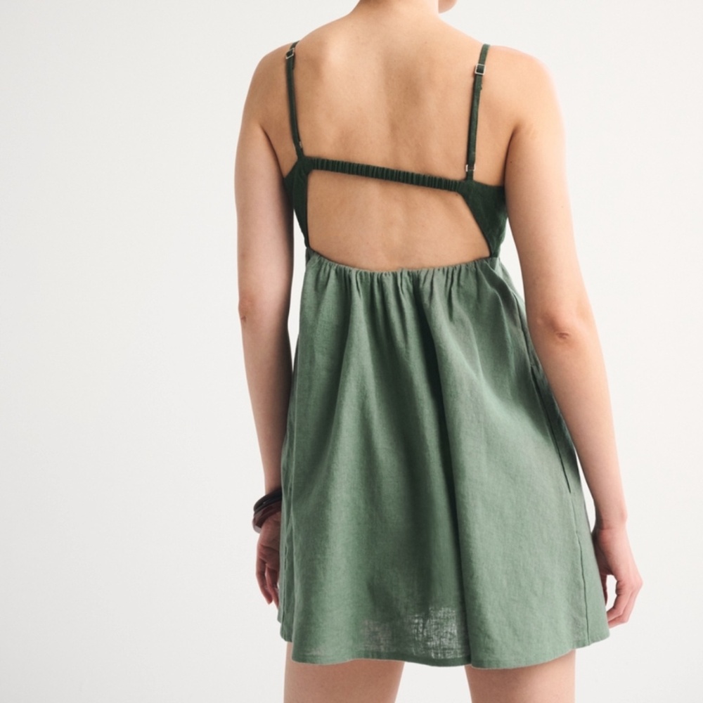 Bra-Free Tie-Front Linen-Blend Skort - Picture 2 of 2